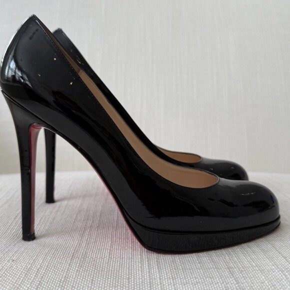 Christian Louboutin New Simple 120 Black Patent Leather Heels - Picture 1 of 15